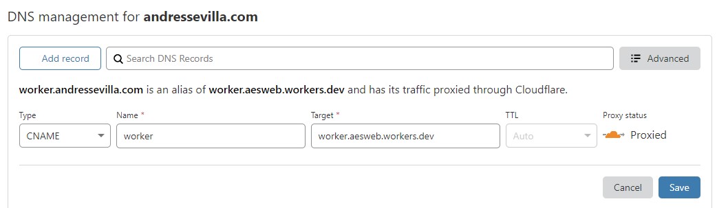 Cloudflare DNS Records